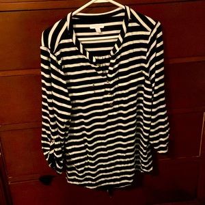 Black and white striped top